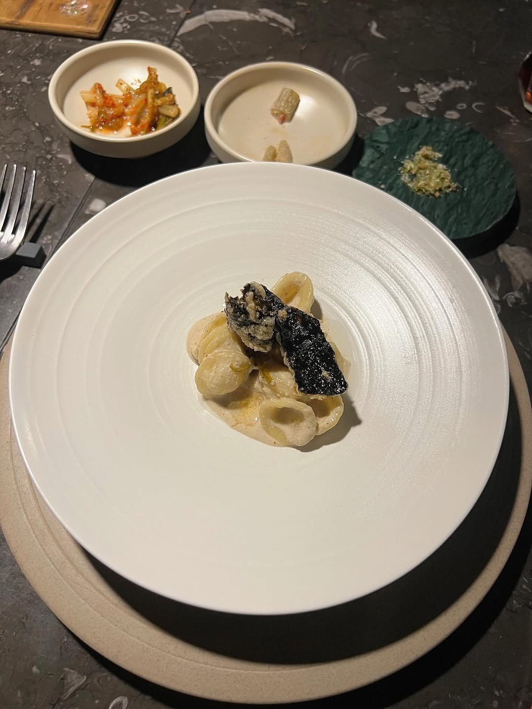 Photo by 가영 on October 05, 2025. May be an image of roe, poached egg, caviar, truffle and text.