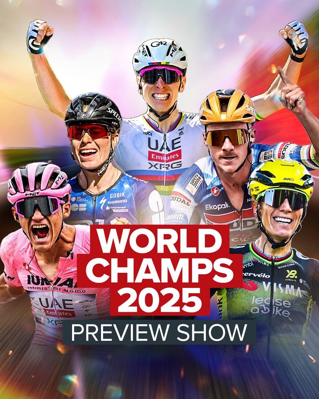 Photo by GCN Racing on September 19, 2025. May be an image of 3 people, people racing vehicles, bicycle, poster and text.
