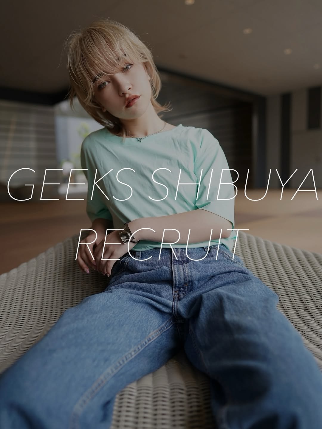 Photo by TOMO 渋谷 美容師  ハイトーン/ボブ 矢崎友也 in GEEKS Shibuya with @geeks_shibuya. May be an image of one or more people, hair, top, magazine, poster and text that says 'GEEKS GEEKSSHIBUYA SHIBUYA RECRUN'.