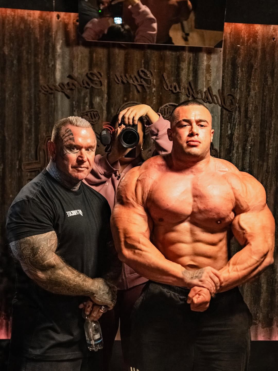 Photo shared by Svein Falzon on April 15, 2026 tagging @youngla, @leepriestofficial72, and @big_sid_man. May be an image of one or more people, biceps, people bodybuilding and text.