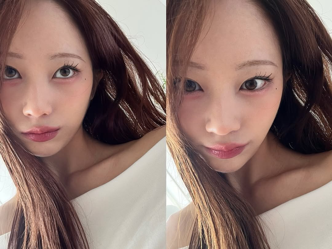 Photo by 은진 on July 06, 2025. May be a selfie of 2 people, braids, bangs, lipstick, makeup and text.