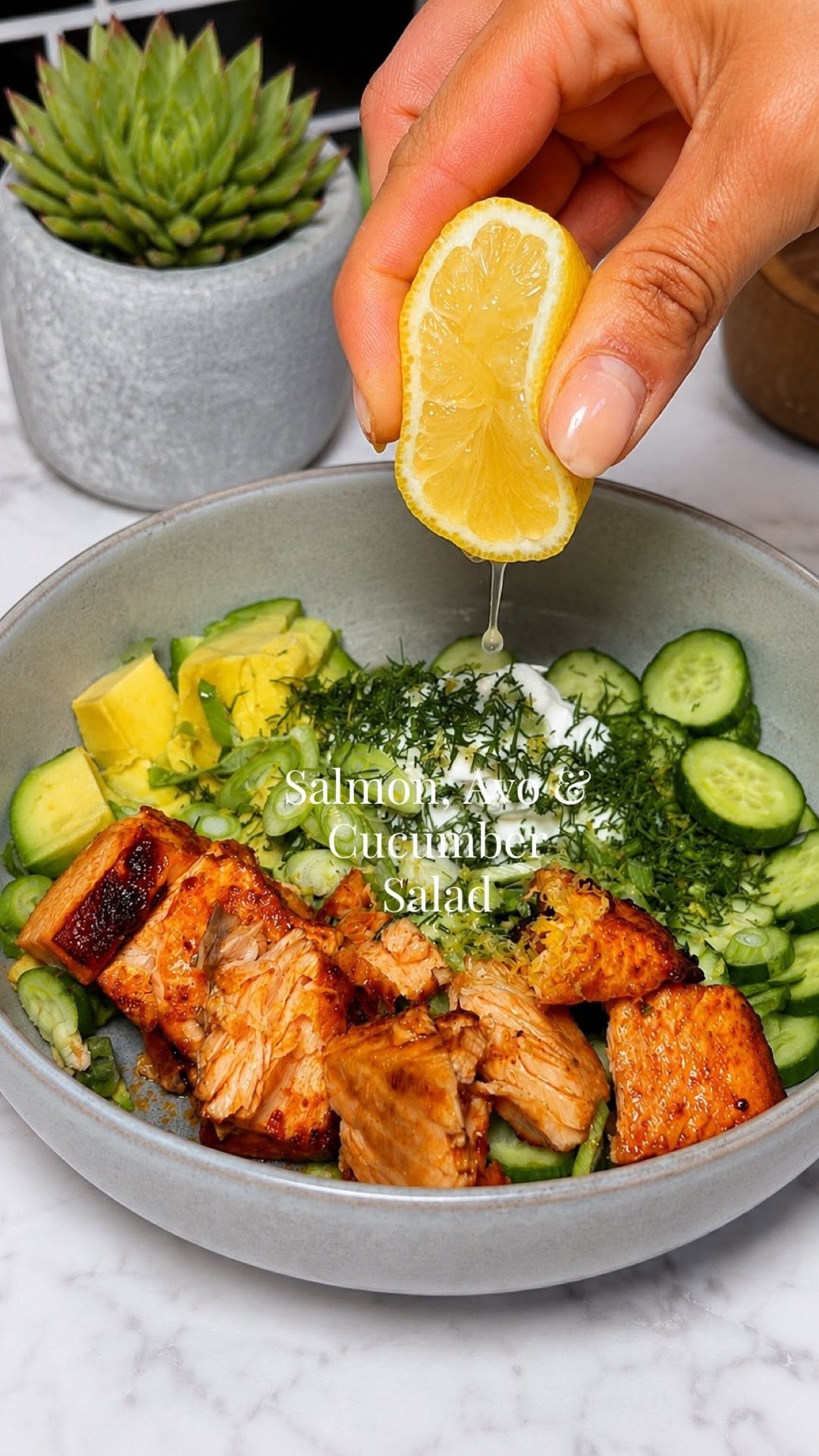 georgiamaysalamat 게시물 이미지: Salmon, Avo and Cucumber Salad 

Lunch ready...