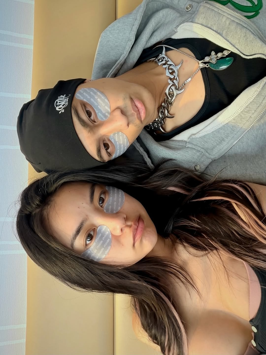 Photo shared by Wendy Ly on March 23, 2026 tagging @gerald.welly, and @rhode. May be a selfie of one or more people, makeup, people smiling and text.