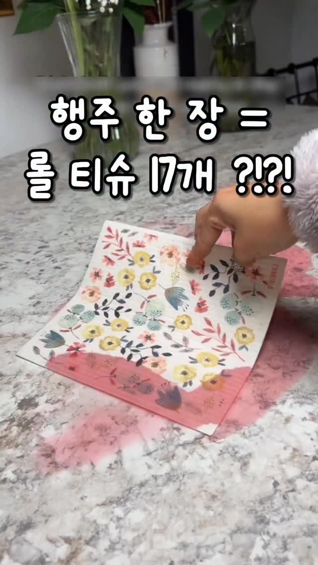 ggum.duo 게시물 이미지: 요즘 미국 엄마들은
 이제 키친 타월 안 쓴대요.
이 행주는 스웨덴에서 만든...