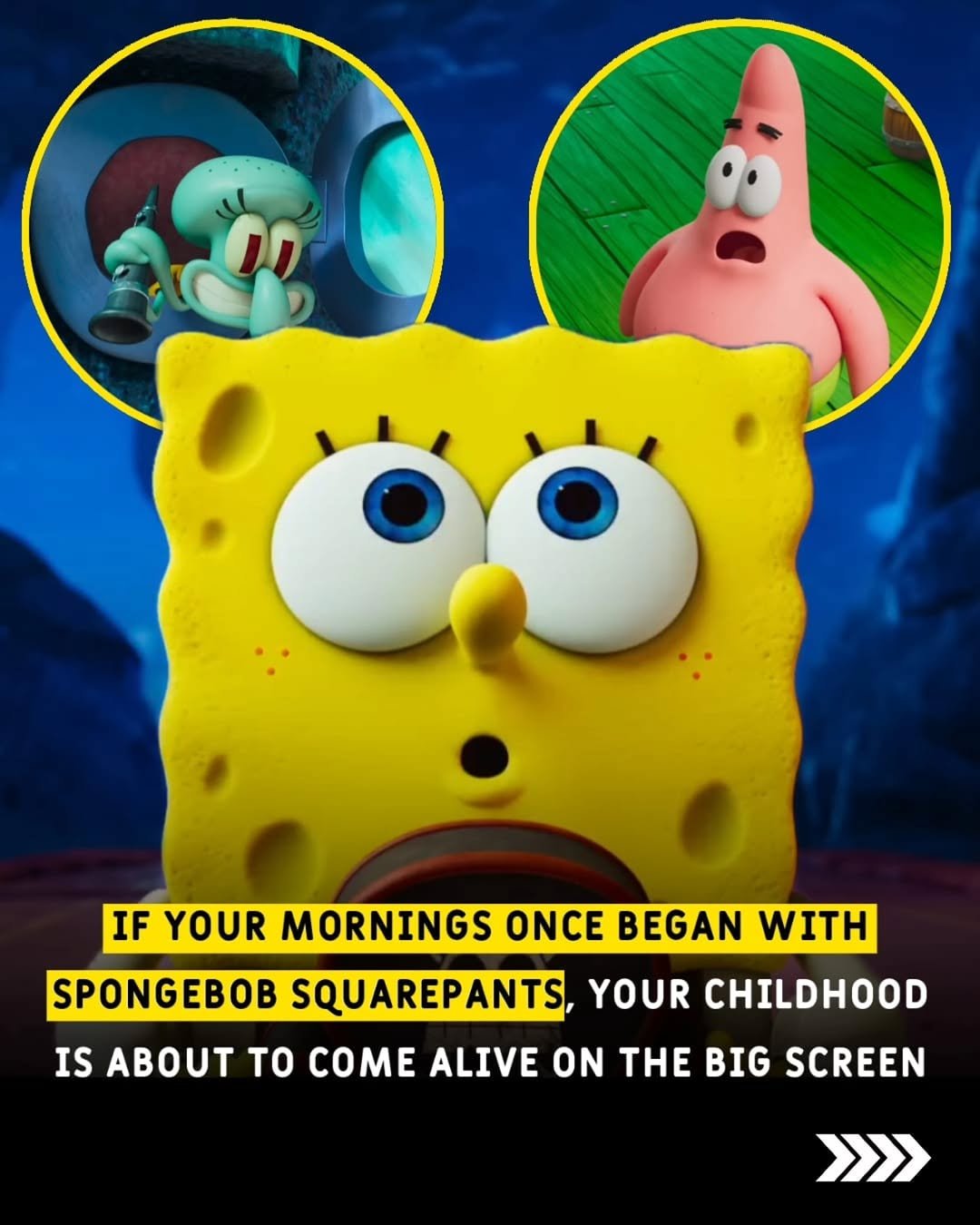 Photo by ghantaa on December 28, 2025. May be a cartoon of minions, poster, lego and text that says 'dd IF YOUR MORNINGS ONCE BEGAN WITH SPONGEBOB SQUAREPANTS, ANTS, YOUR CHILDHOOD IS ABOUT TO COME ALIVE ON THE BIG SCREEN >>>'.