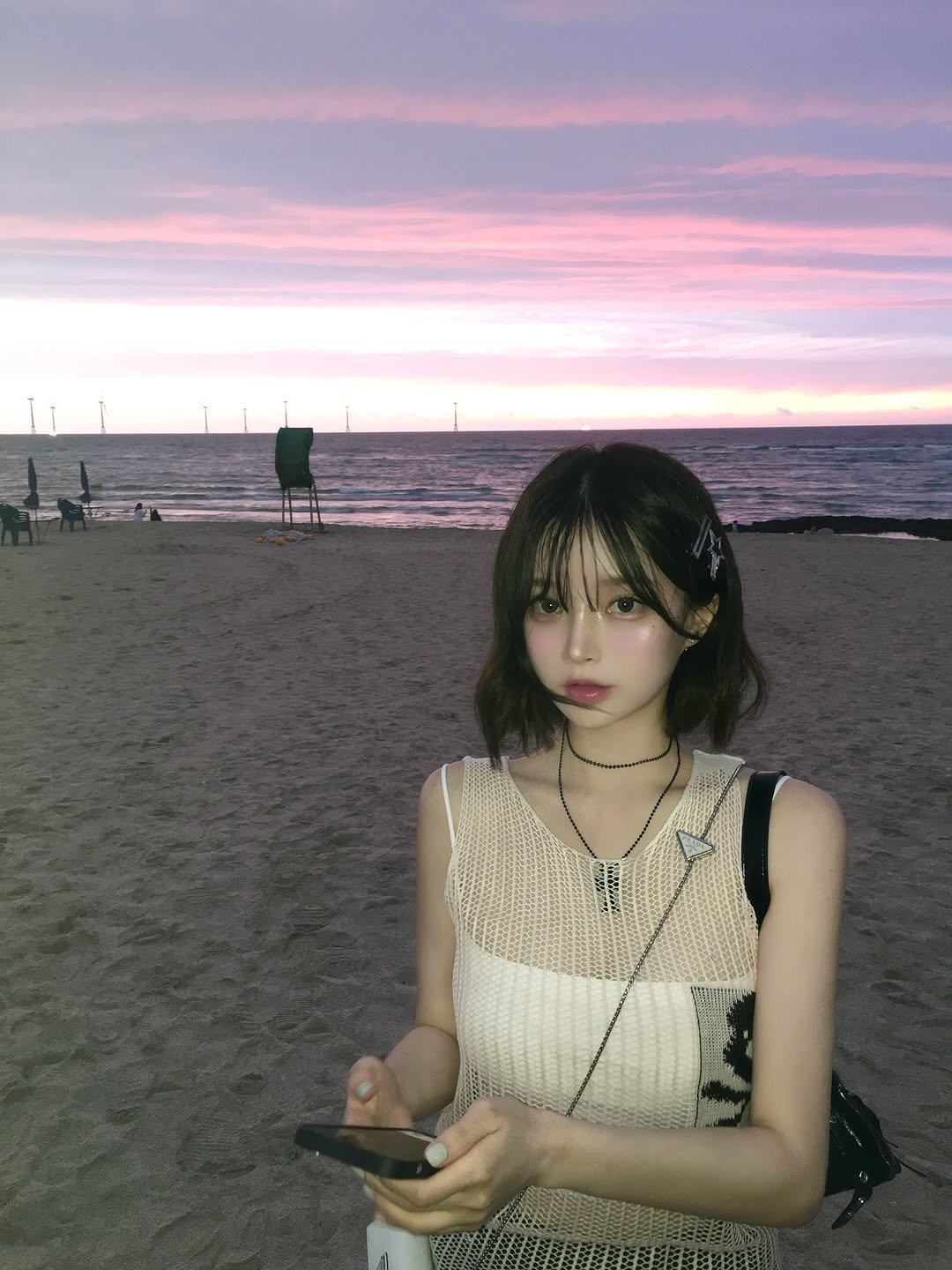 Photo by 오 지은 on September 19, 2025. May be an image of 1 person, beach and text.