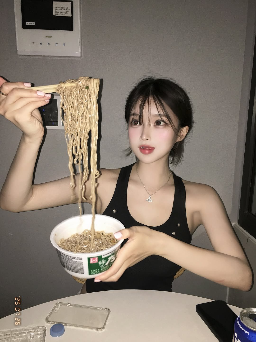 Photo by 오 지은 on August 14, 2025. May be an image of 1 person, ramen, pasta, noodles and text.