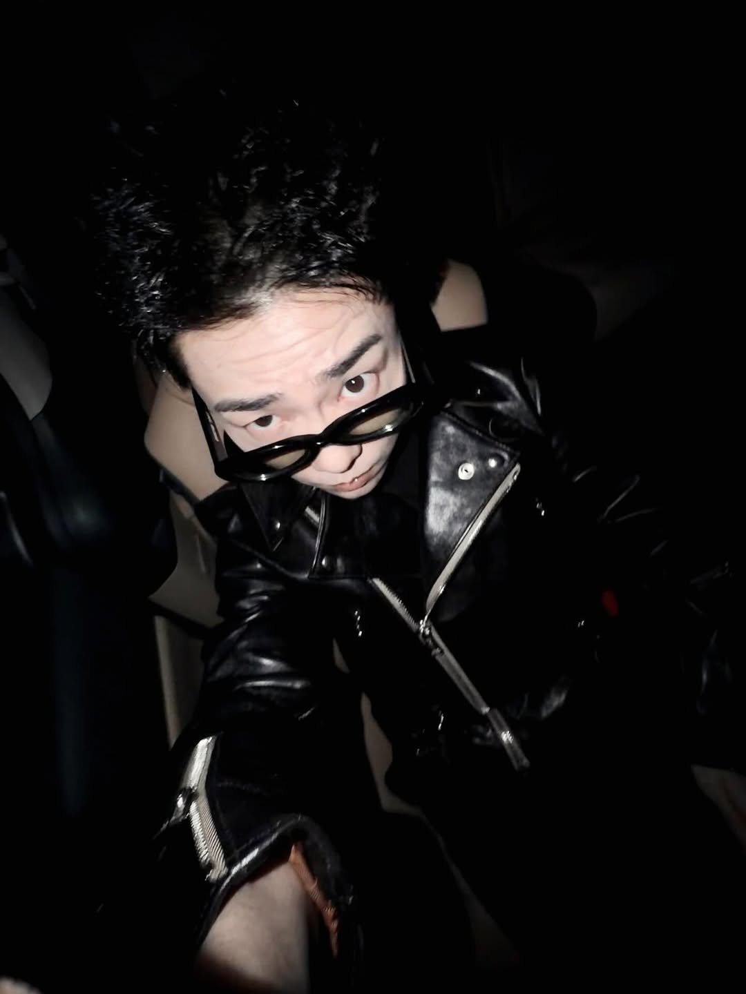 Photo by 기리보이 WSH on December 26, 2025. May be an image of leather, cigarette, eye patch, fishnet stockings and text.