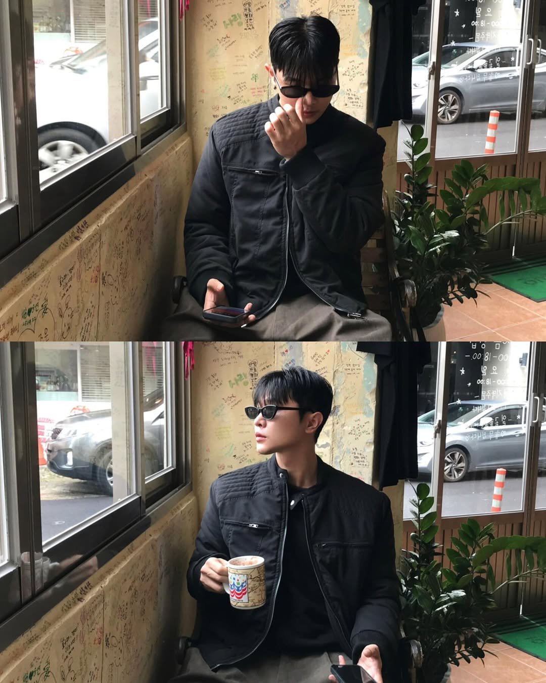 Photo by 기민 / 기틀 on December 03, 2025. May be an image of duffle coat, overcoat, cigarette, parka, cornflower and text.