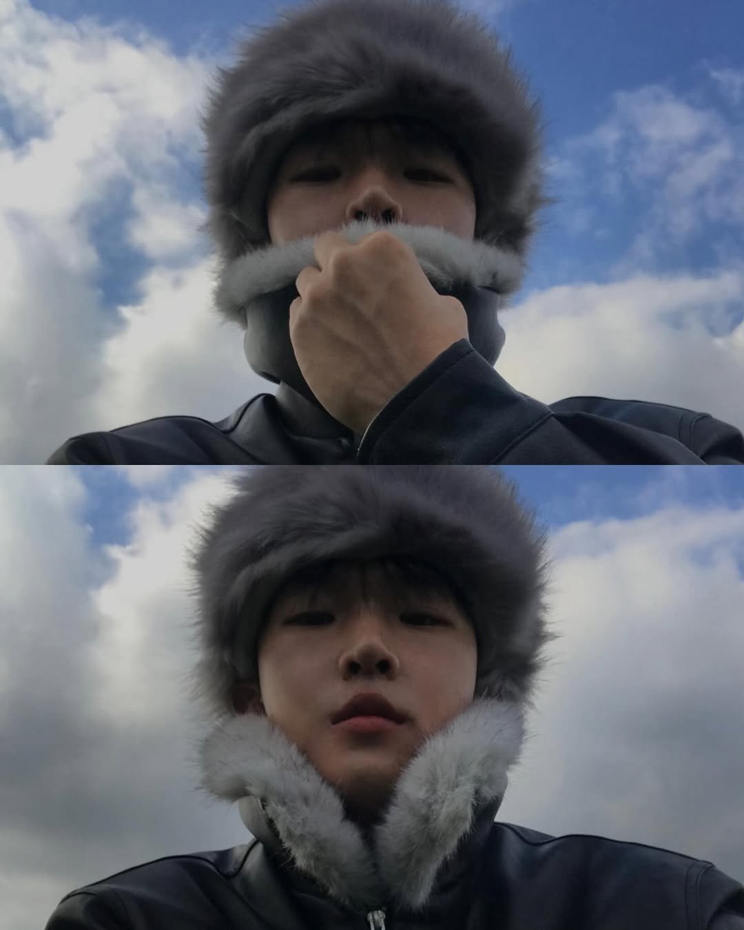 Photo by 기민 / 기틀 on December 09, 2025. May be an image of overcoat, hat, goosedown coat, duffle coat, fur, parka, cloud and text.