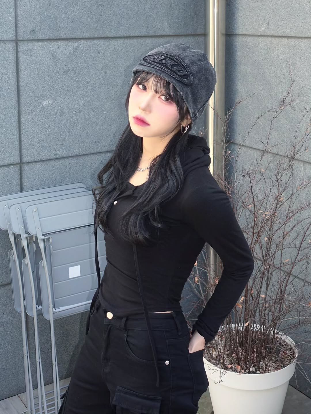 Photo shared by Nyx on March 19, 2026 tagging @badblood__official. May be an image of one or more people, hair, beret, costume and text.