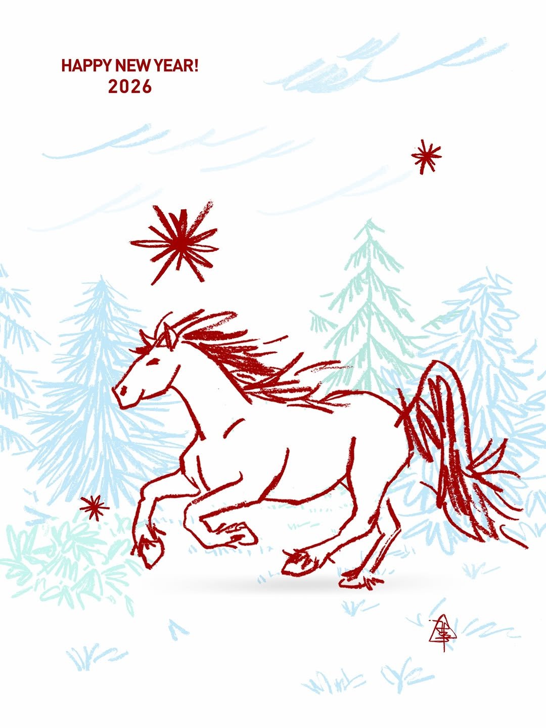 gjdrawing 게시물 이미지: 올 한 해도 감사했습니다. 새해 복 많이 받으세요! Happy New Year!✨🐴