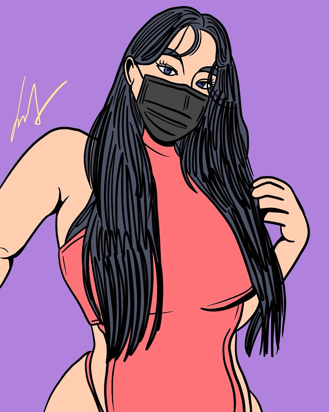 Photo shared by Hwartist_Gang / Irreplaceable Artist / Photo custom Artist on August 30, 2025 tagging @glamo1082. May be an illustration of face mask and text.