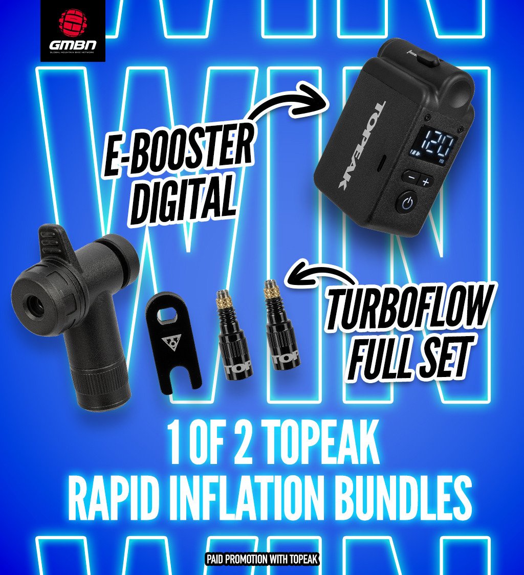 Photo shared by GMBN on December 02, 2025 tagging @topeak, and @topeak. May be an image of water filter, card and text that says 'GMBN E-BOOSTER DIGITAL VAU 同 TURBOFLOW FULL FULLSET SET 1 OF 2 TOPEAK RAPID INFLATION BUNDLES PAID PROMOTION WITH TOPEAK'.