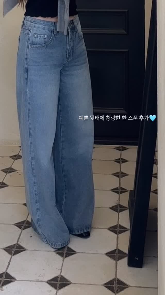 glowith_an 게시물 이미지: 계절에 구애받지 않고 언제든 예쁘게 입을 수 있는 구름데님☁️
뒷주머니의 위치가...