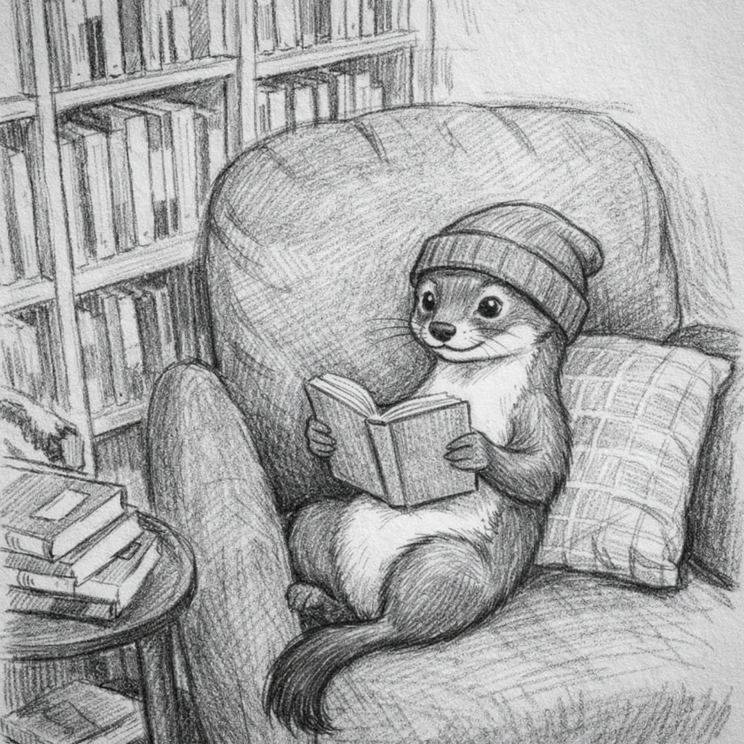 Photo by 지식공동체 그믐 l 온라인 독서모임 플랫폼 on April 23, 2026. May be an illustration of ferret, otter, book and text.