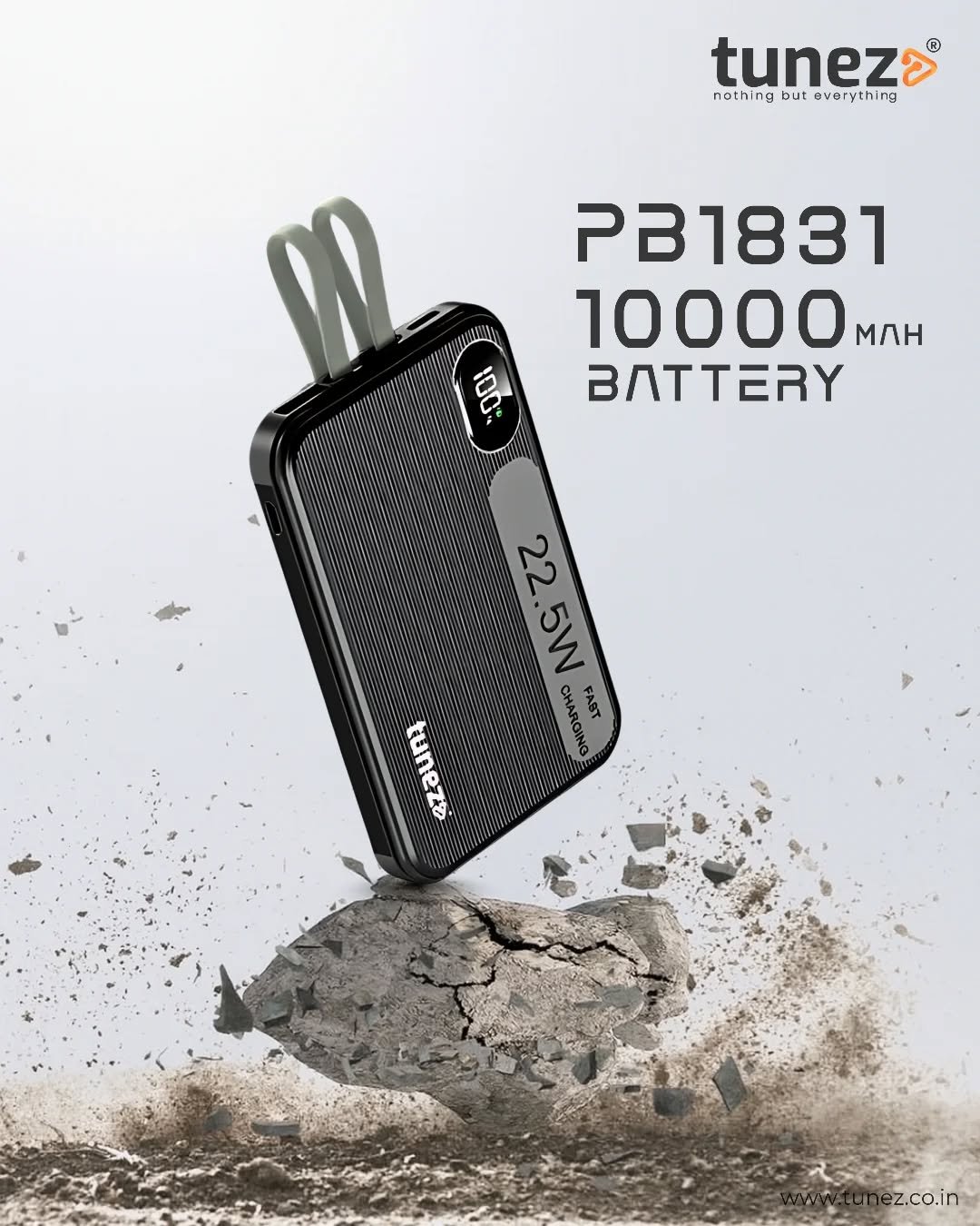 Photo by Tunez in Bengaluru,Karnataka. May be an image of phone, coil, amplifier, battery, stereo and text that says 'tuneza® nothing but everythirg nethingbutverythirg ver PB1831 10000 ΜЛΗ 22.5W 22 5W tunezo CHAROING CHAD FABT FAST z.co.in'.