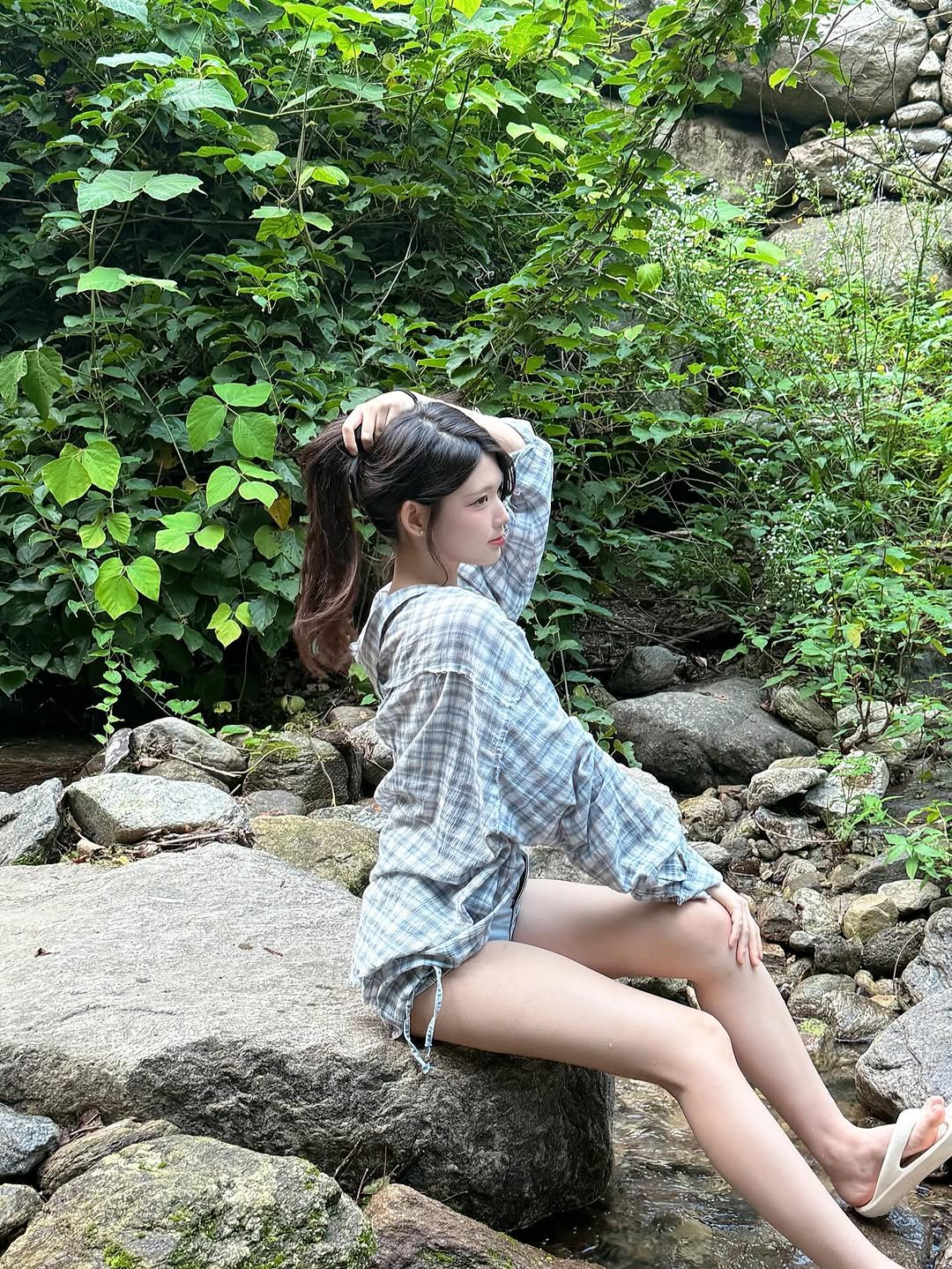 Photo by 고라니율 on August 08, 2025. May be an image of 1 person, shorts, body of water and text.