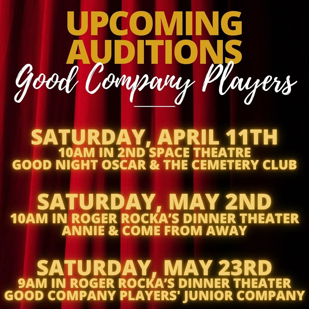 goodcompanyplayers 게시물 이미지: Good Company Players' Spring Audition Sweep...