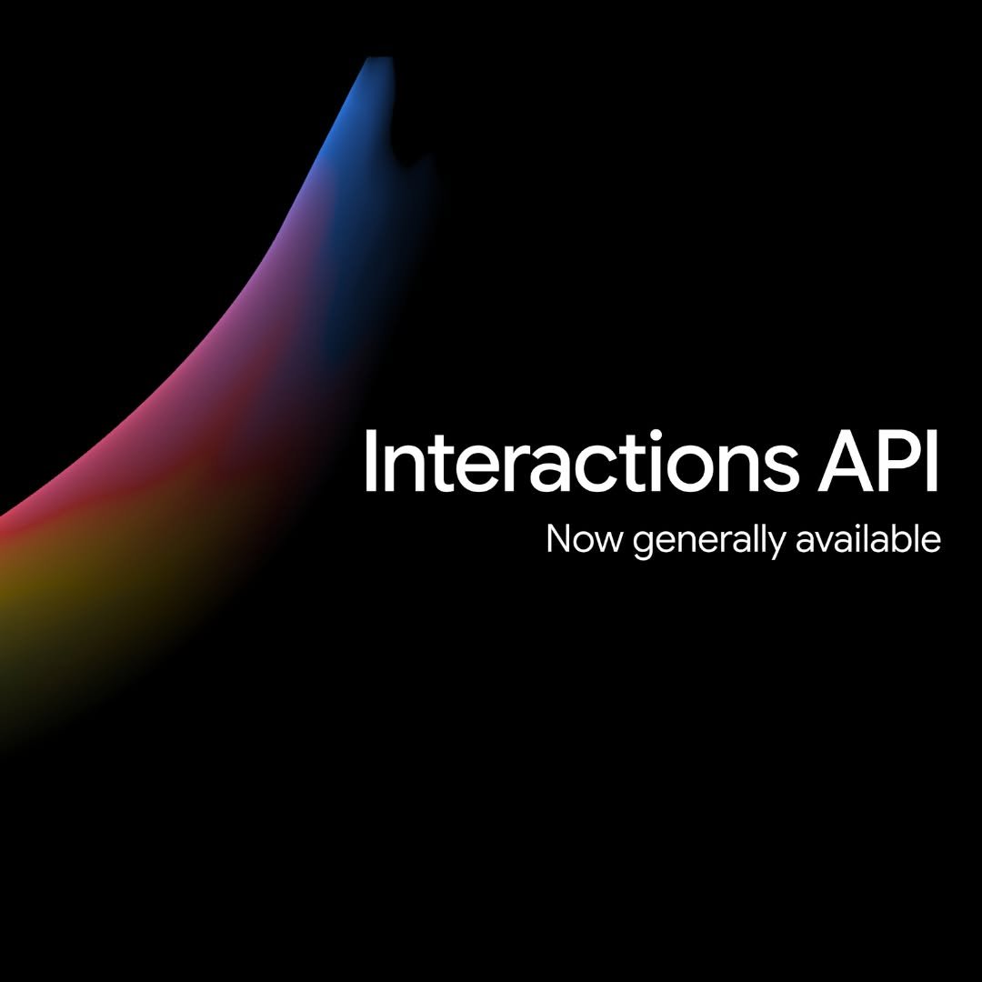 googlefordevs 게시물 이미지: The Interactions API is now generally...