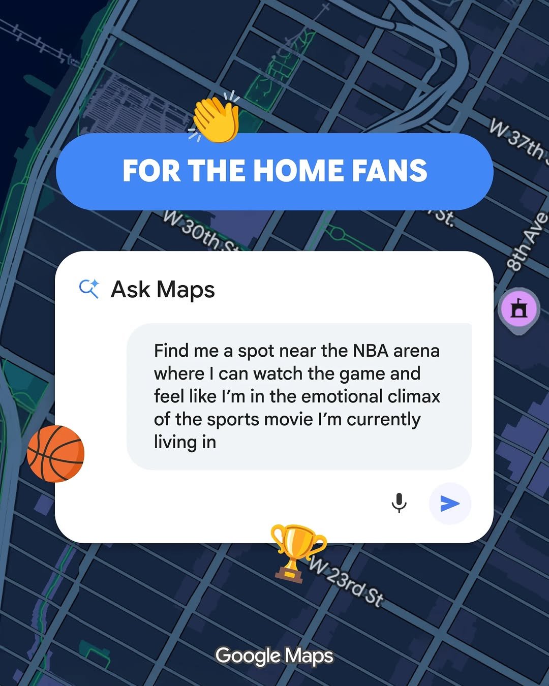 googlemaps 게시물 이미지: Ask Maps how to NBA Finals the right way....