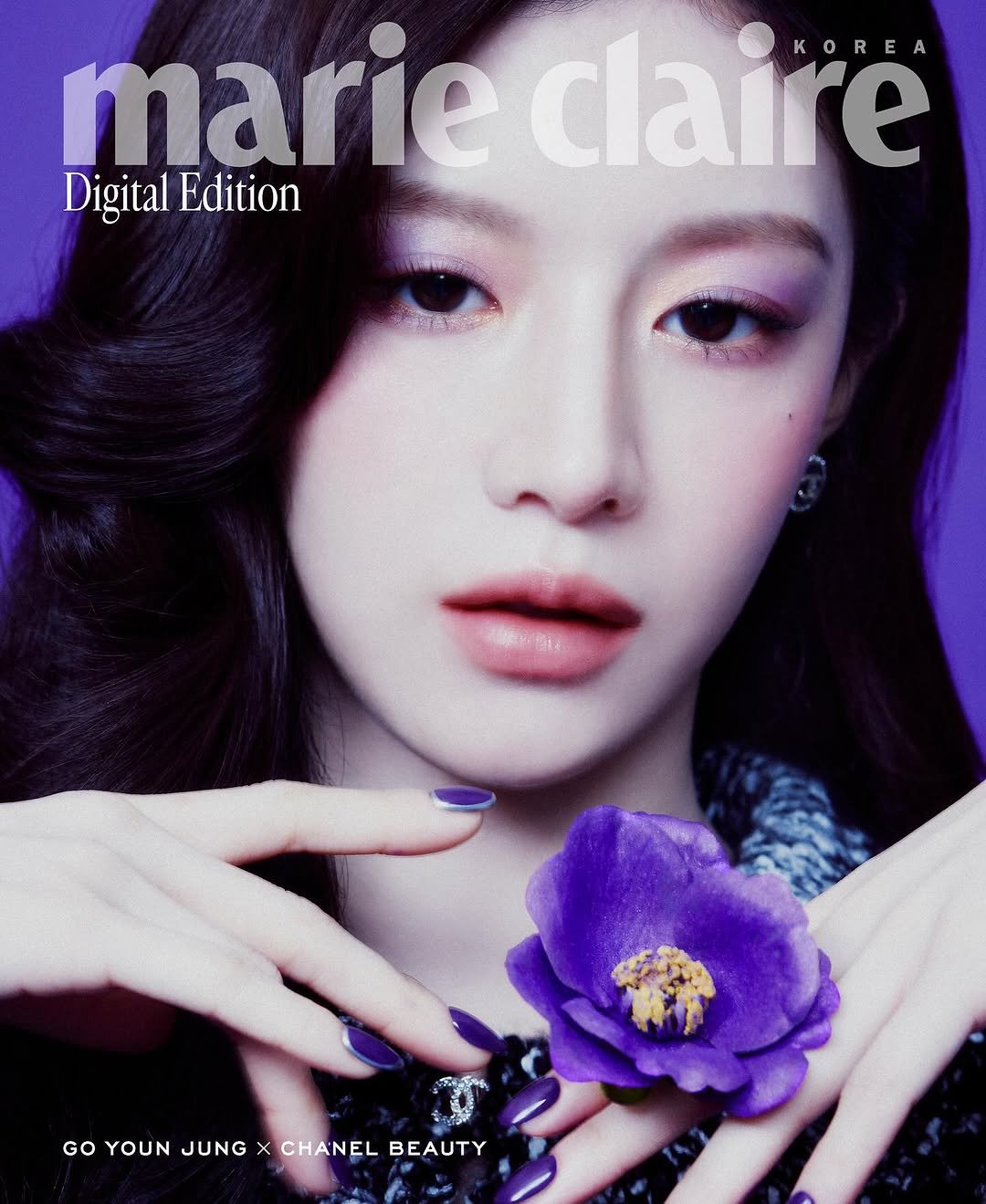 Photo shared by 고윤정 on September 02, 2025 tagging @halolee7, @b_joeun, @connie_cjs, @gowontae, @marieclairekorea, @stylist_eel, and @chanel.beauty. May be an image of 1 person and text that says 'marie claire P KOREA Digital DigitalEdition Edition GO YOUN JUNG X CHANEL BEAUTY'.