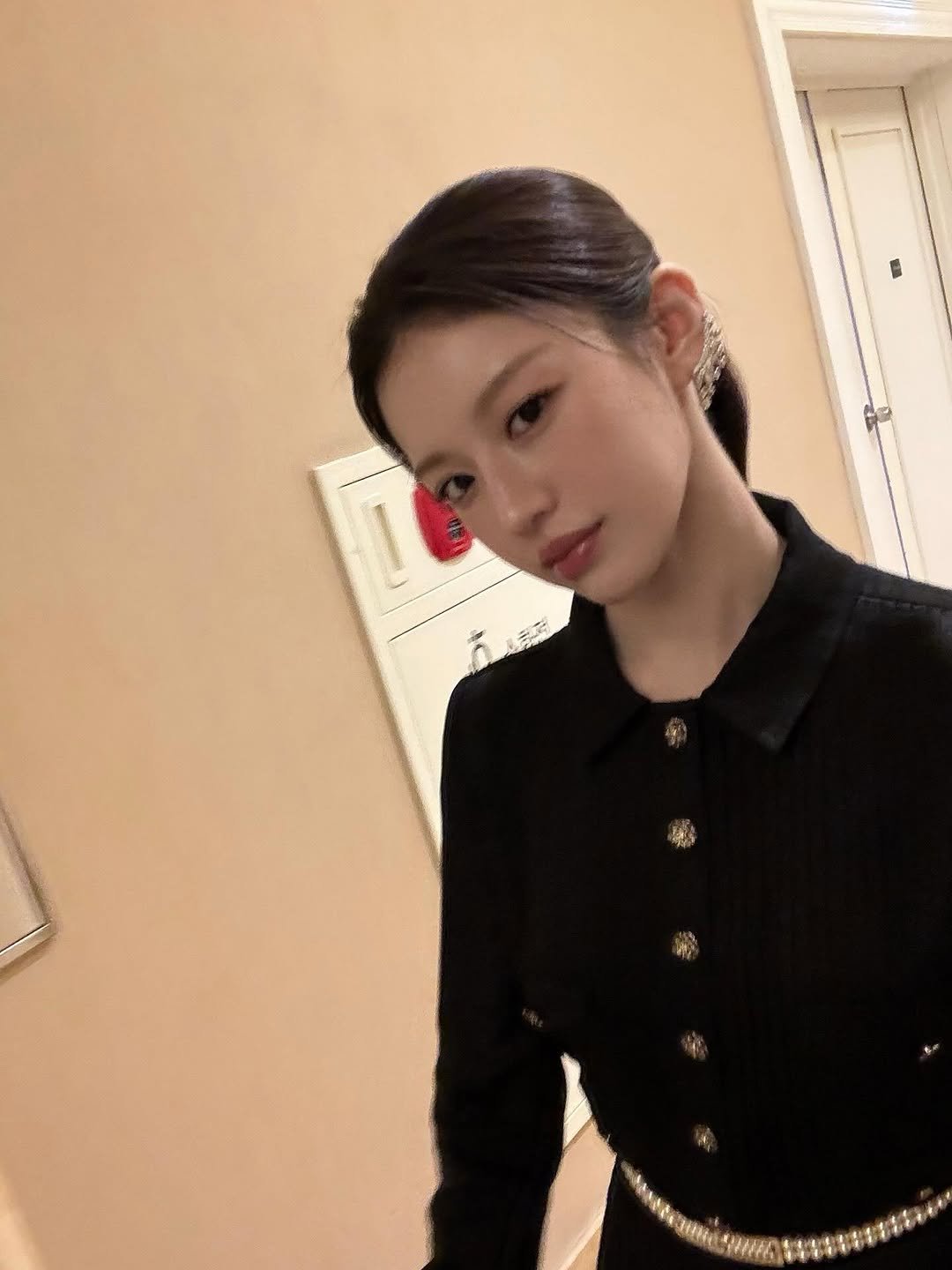 Photo shared by 고윤정 on September 21, 2025 tagging @chanelofficial, and @marieclairekorea. May be an image of 1 person.