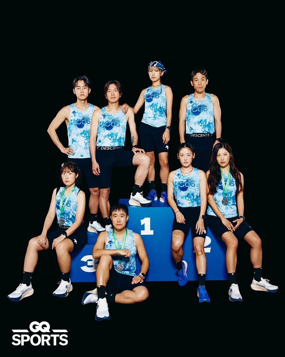 Photo shared by GQ KOREA on April 27, 2026 tagging @commune_d_seoul. May be an image of volleyball, basketball, tennis, basketball jersey, sportswear, sports equipment, poster and text that says 'DESC DESCENT! IMSING 1 GQ SPORTS'.