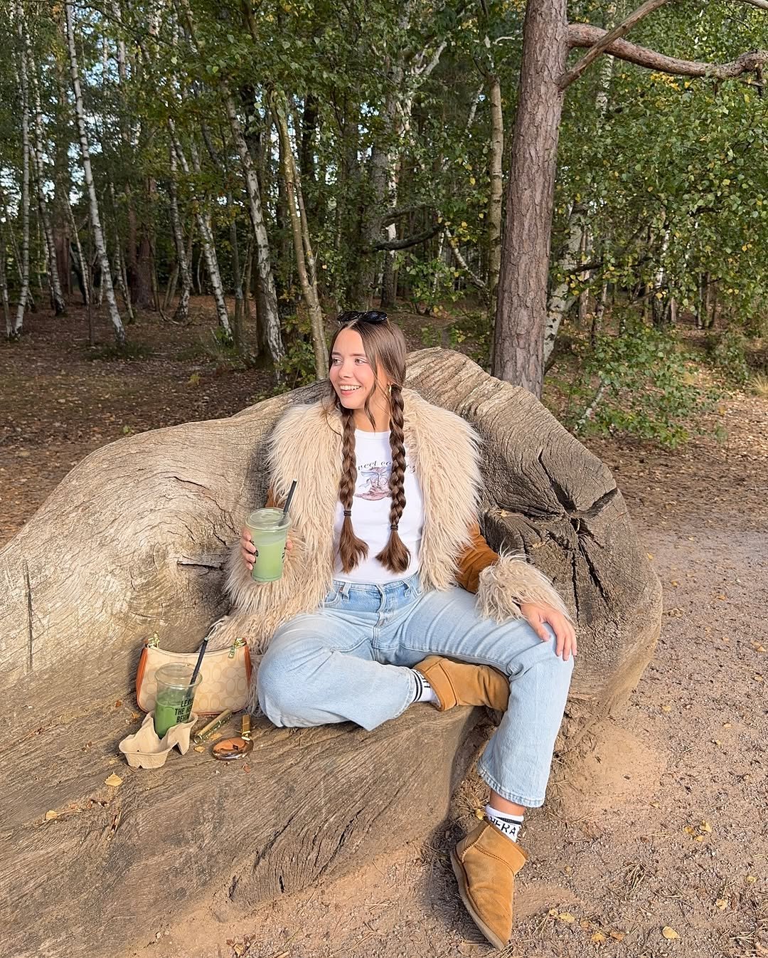 Photo shared by grace tutty on October 01, 2025 tagging @levis, @coach, @superdry, @ugg, @pullandbear, @black_sheep_coffee, and @hera.women. May be an image of 1 person, bolo tie and text.