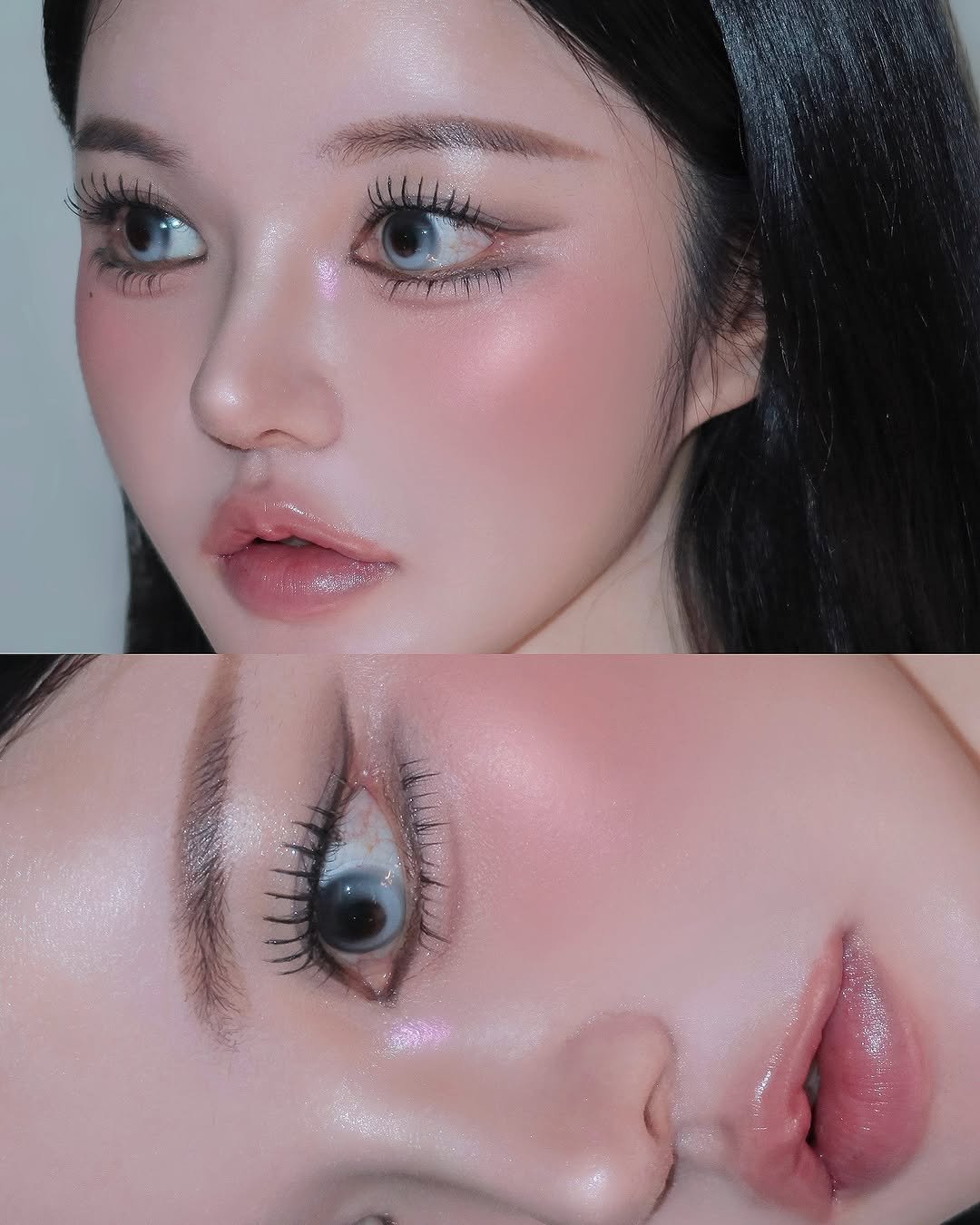 Photo shared by 그리다, 청담 메이크업 │ 청담메이크업 강남메이크업 데일리메이크업 아이돌메이크업 韓国メイク on December 31, 2025 tagging @grida_cheongdam_makeup, and @makeup_g.hyeon. May be a closeup of one or more people, makeup, eyeliner and text.