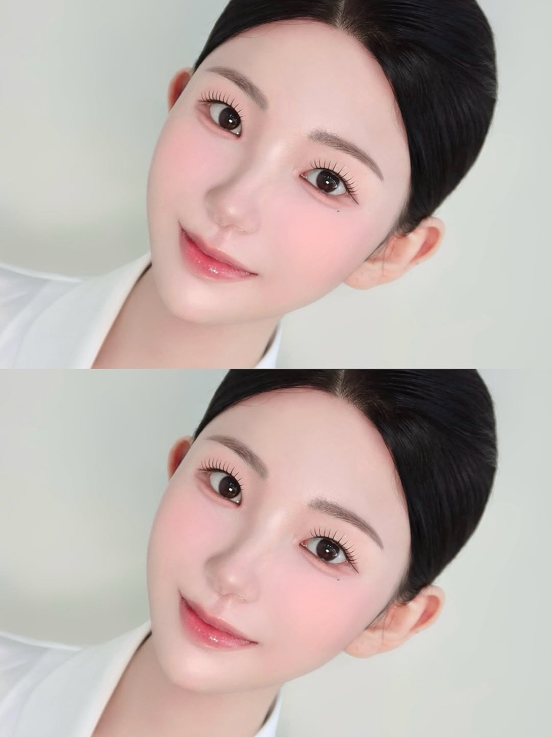 Photo by 청담메이크업 강남메이크업 韓国メイク │ 그리다, 청담 메이크업 in Cheongdam-dong with @grida_cheongdam_makeup, and @jmk__makeup. May be an image of one or more people, makeup, hair and text.