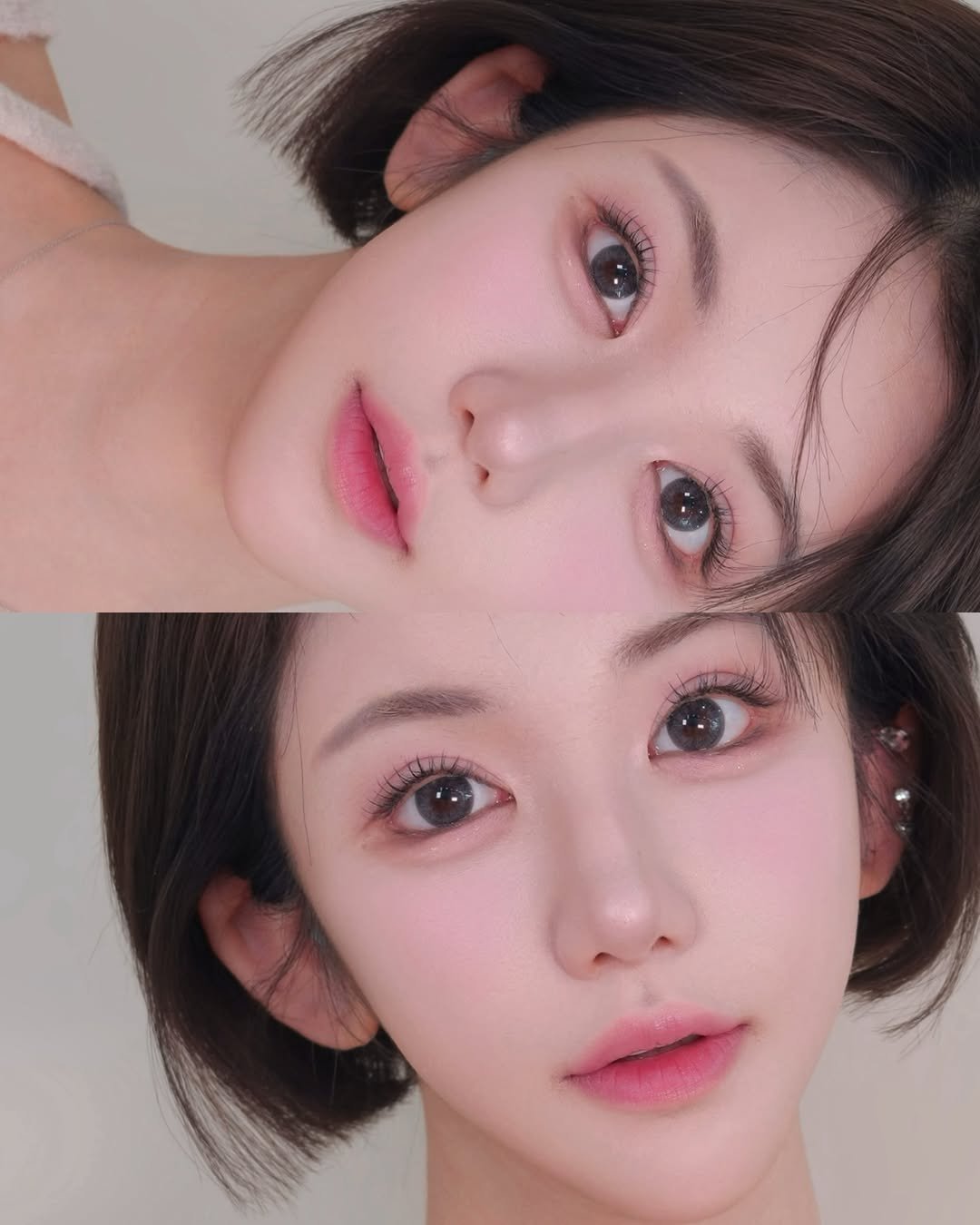 Photo shared by 그리다, 청담 메이크업 │ 청담메이크업 강남메이크업 데일리메이크업 아이돌메이크업 韓国メイク on January 30, 2026 tagging @onlyone.liwon, and @makeup_eunjin. May be a closeup of one or more people, makeup, hair and text.