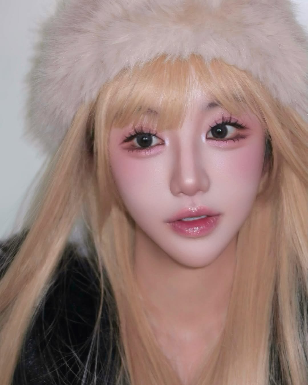 Photo shared by 그리다, 청담 메이크업 │ 청담메이크업 강남메이크업 데일리메이크업 아이돌메이크업 韓国メイク on February 12, 2026 tagging @onlyone.liwon, and @makeup_eunjin. May be a closeup of one or more people, blonde hair, eyeliner, makeup and text.