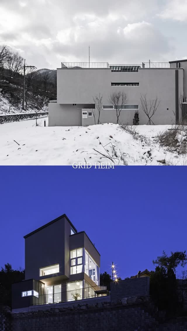 gridheim_official 게시물 이미지: x 그리드하임 시공한 철근콘크리트 신축 주택
• 형태 : 2층 단독주택
• 면적...