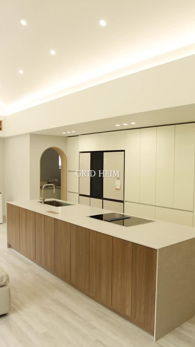 gridheim_official 게시물 이미지: x 3층 주택 신축 3층 주방 공간

- 천정이 높은 주택의 시선을 가리지 않으려고...
