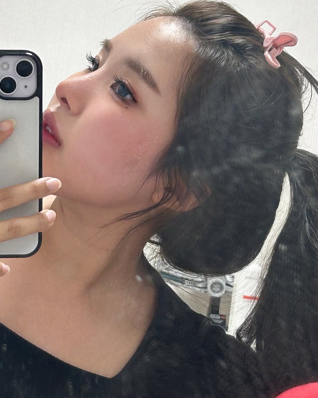 Photo by HAYEON on July 19, 2025. May be a selfie of 1 person, braids, mirror and text.