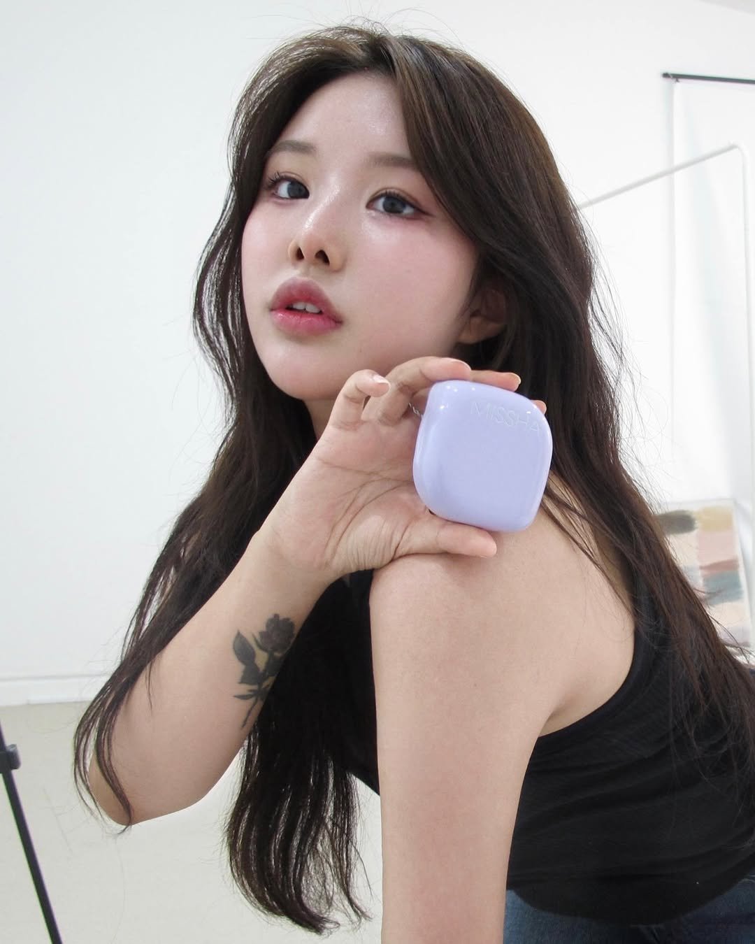 Photo by HAYEON on July 31, 2025. May be an image of 1 person, makeup, soap, bar soap and text.
