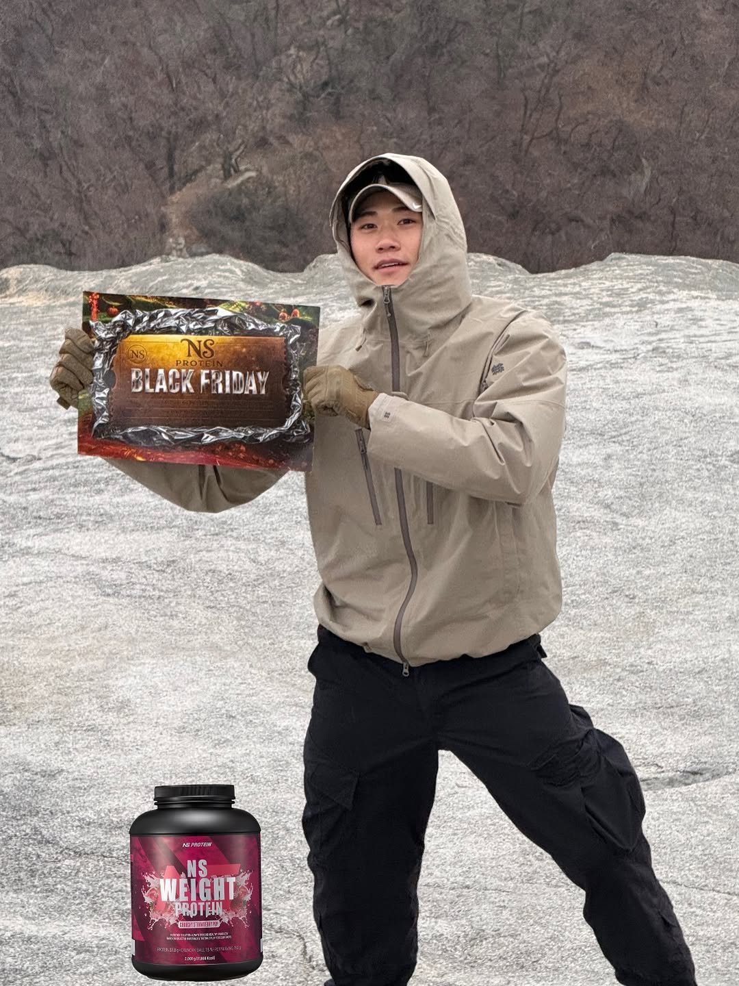 Photo shared by 이동규 on November 29, 2025 tagging @nsprotein_official. May be an image of body building, shaker, jug and text.