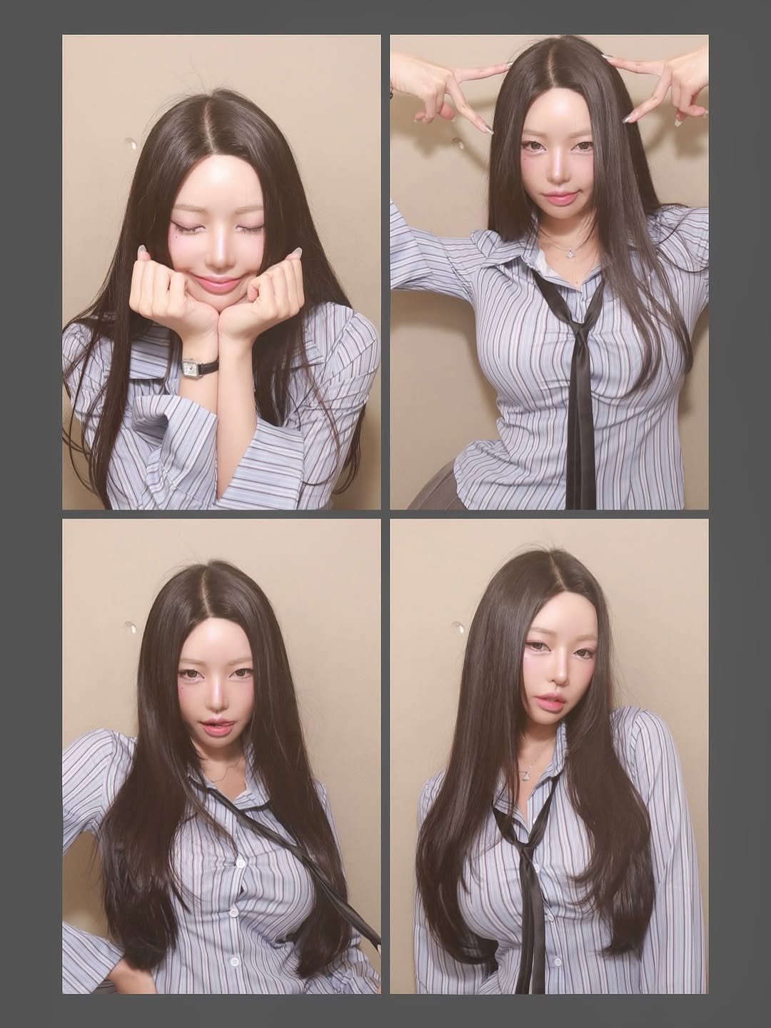 Photo by 동그란 Donggeuran ドングラン 圓圓 on June 19, 2025. May be an image of 4 people, braids, long hair and text.