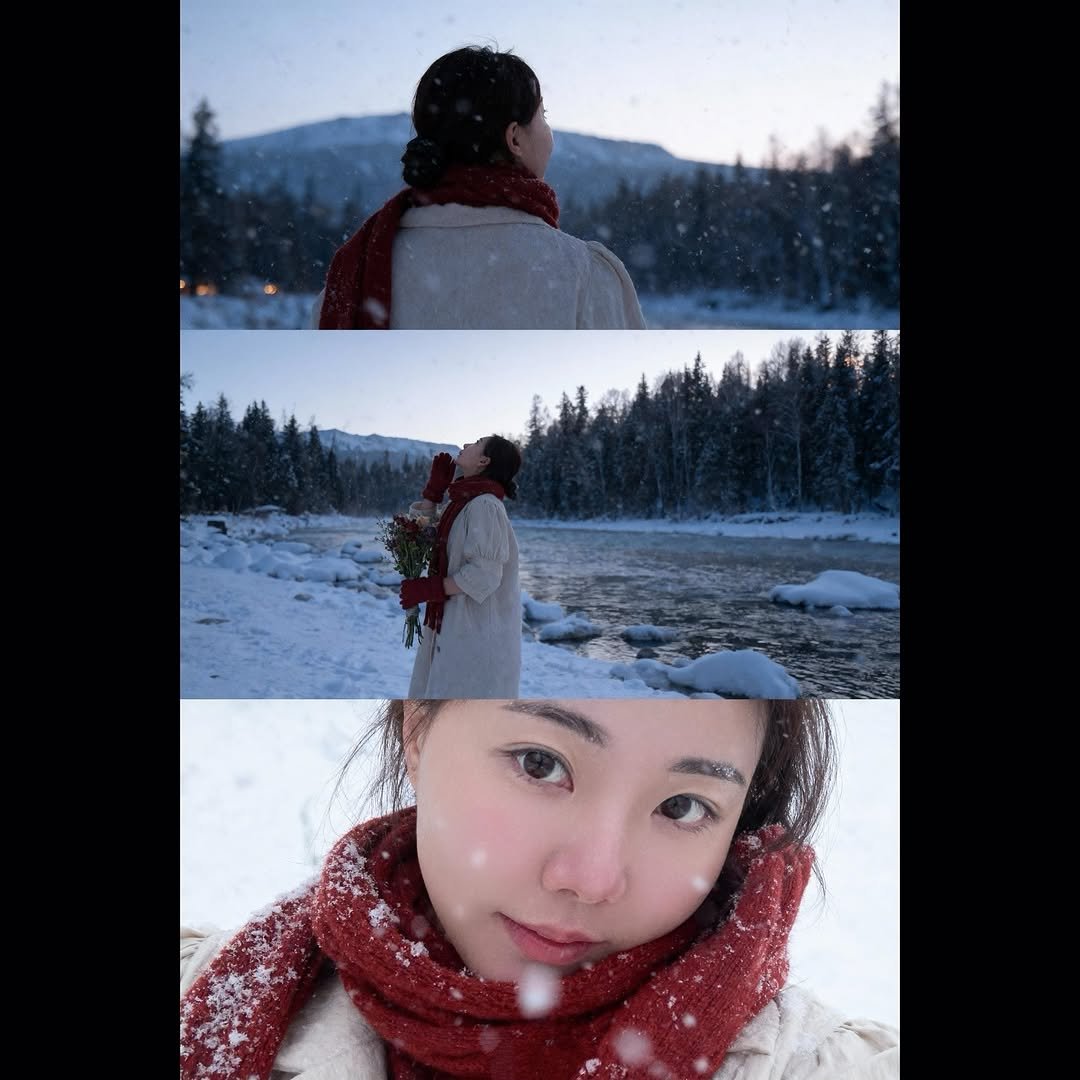 Photo by 김 현 지 on October 30, 2025. May be an image of parka, snow and text.