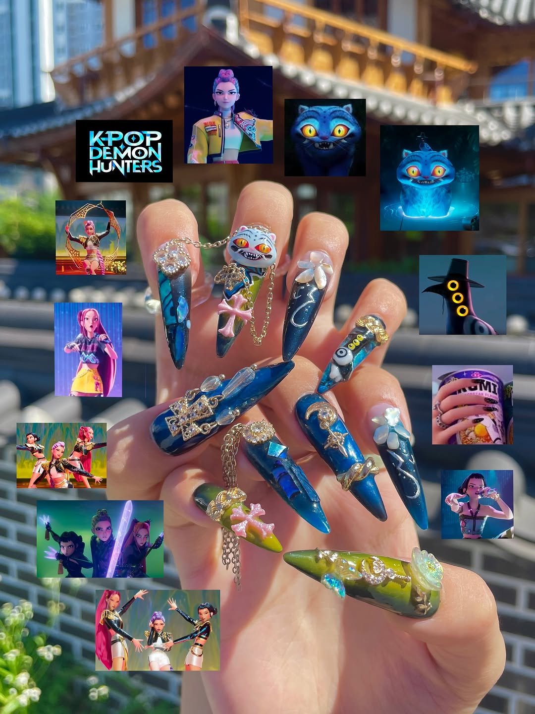 Photo by 하봄 on July 21, 2025. May be a video game screenshot of 1 person, fingernails and text that says 'KPOP DEMON HUNTERS O 000 o'.