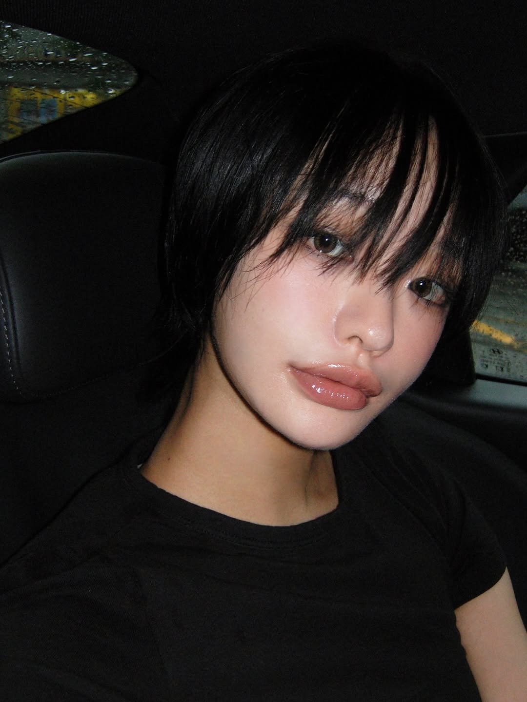 Photo shared by 하경 on September 08, 2025 tagging @riskybeauty_official. May be an image of 1 person, bangs and text.