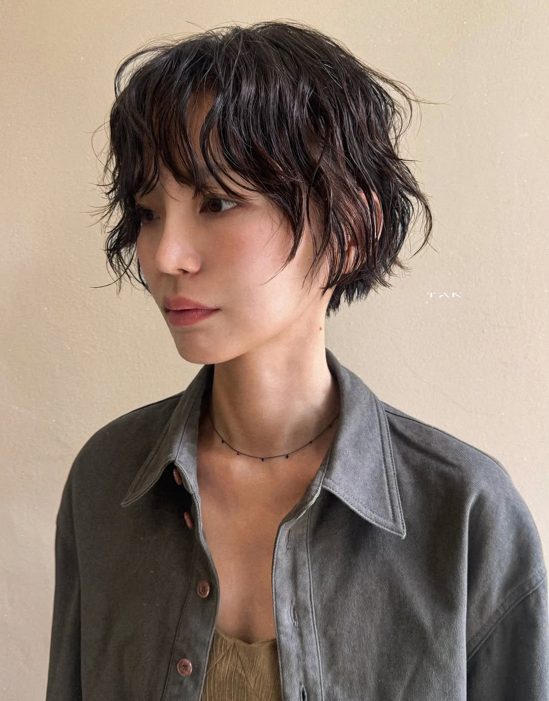 Photo by TAN hair studio _ 혜 원 in 합정동. May be an image of one or more people, bangs and text.