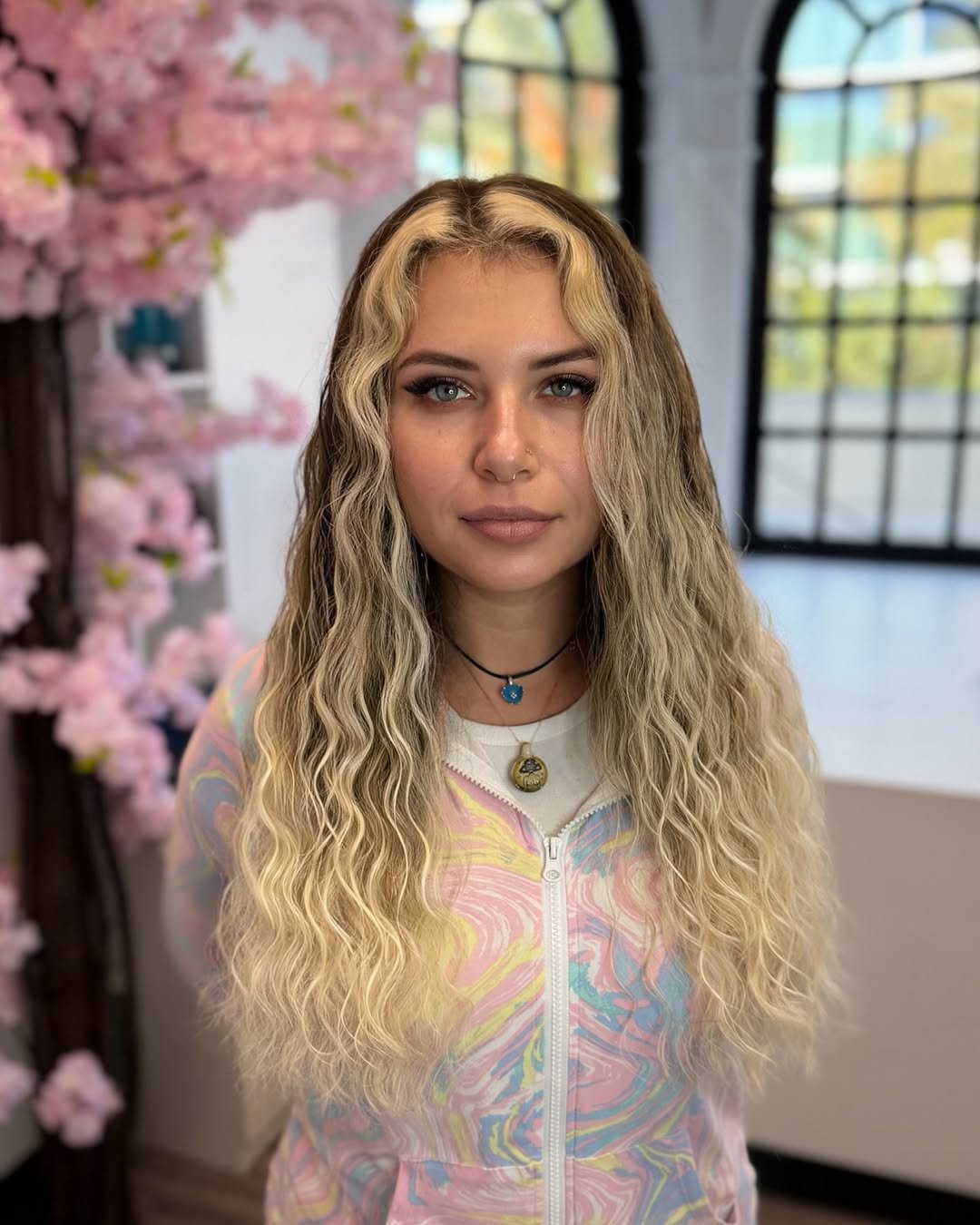 Photo by Hair extensions on November 29, 2025. May be an image of one or more people, braids, blonde hair, makeup, long hair and text.