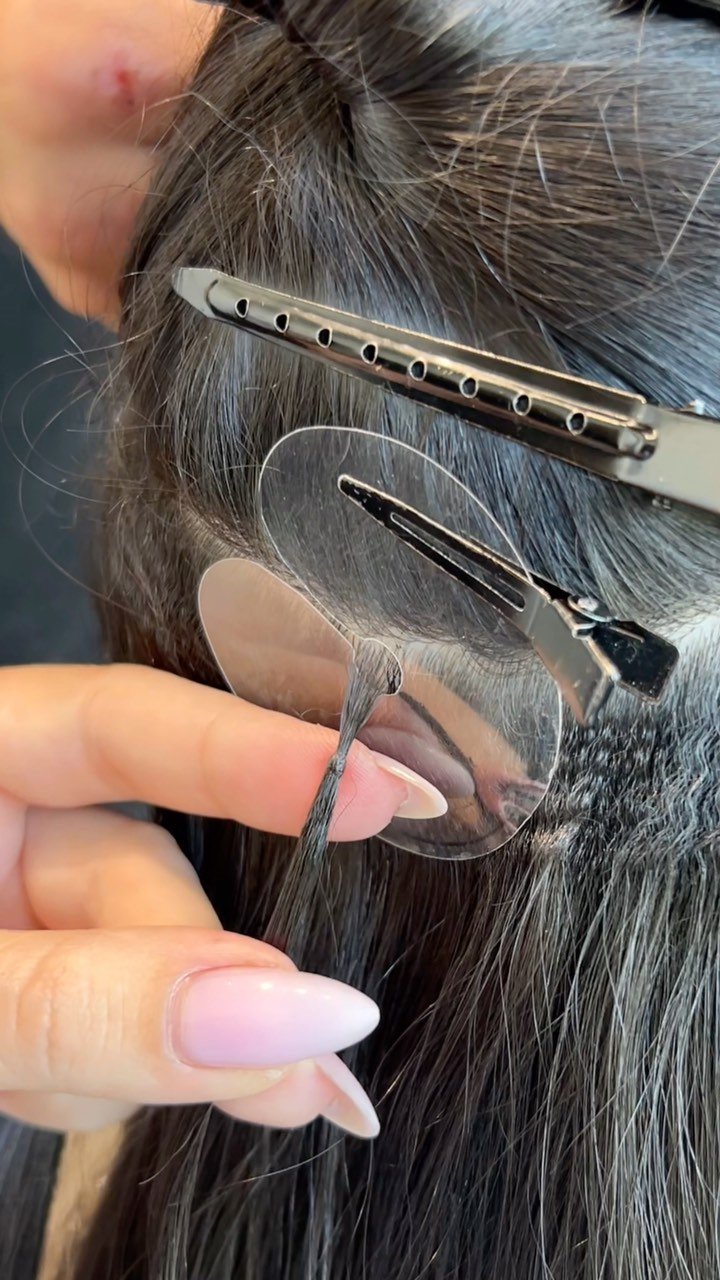 hair_extension_la 게시물 이미지: capsule creation process in bead technology....