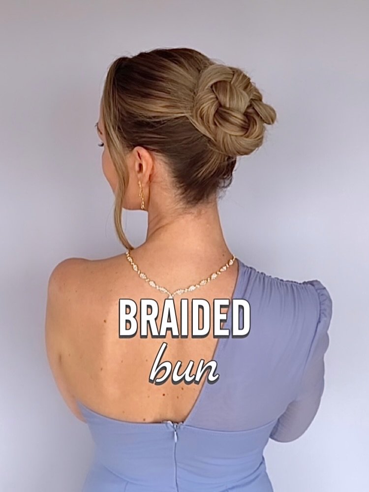 Photo by Claudia | Hairstyles on April 24, 2026. May be an image of one or more people, braids, long hair and text that says 'BRAIDED bun'.