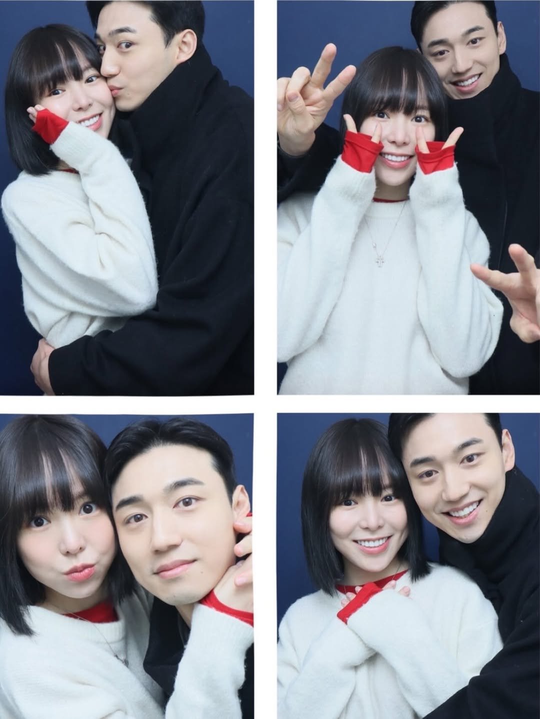 Photo shared by 하준맘 또는 미안이라고 불러주세요 on February 08, 2026 tagging @hajunn_papa. May be a selfie of one or more people, hair, duffle coat and text.