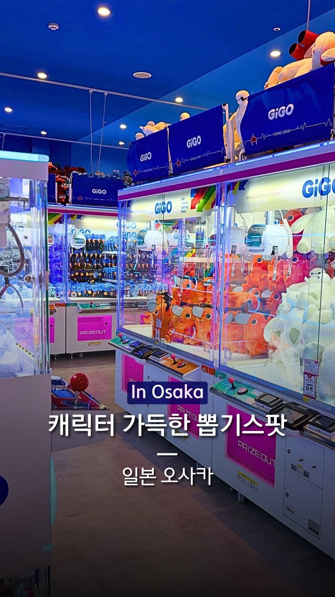 hanba_tang_ 게시물 이미지: 애니메이션 캐릭터 인형들이 가득한
오사카 인형뽑기샵입니다.

도톤보리 근처라...