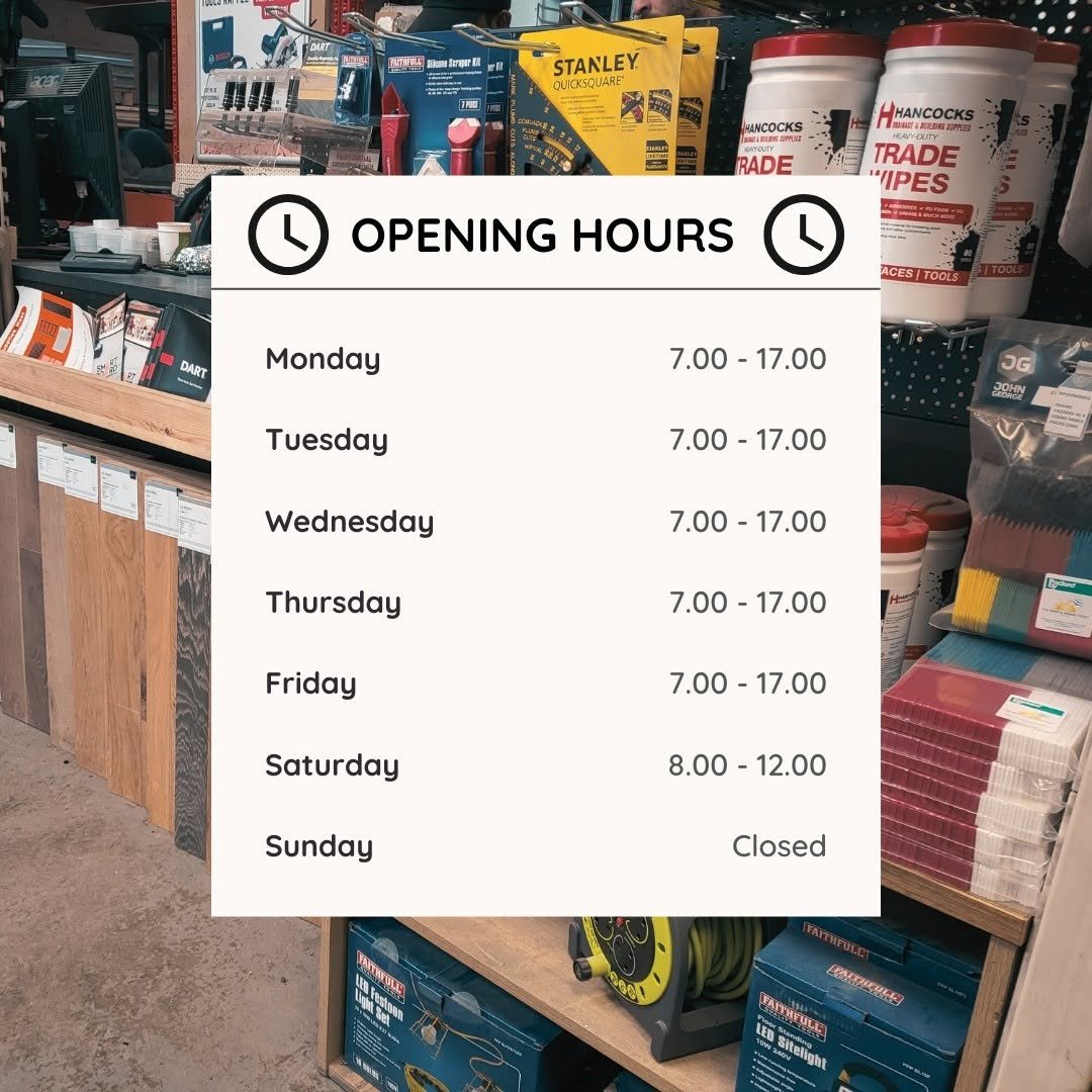 hancocksstore 게시물 이미지: Our opening hours 😊 #openingtimes...