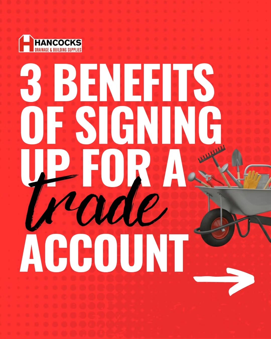 Photo by Hancocks Drainage & Building Supplies on January 30, 2026. May be an image of money, card, magazine, signboard, poster and text that says 'H HANCOCKS DRAINAGE BUILDING SUPPLIES HHANCOCKS SUPPL 3 BENEFITS OF SIGNING UP UPFORA FOR A !! rade ACCOUNT'.